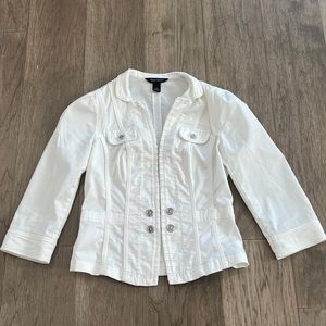 WHBM Stylist Dress Jacket, White, Size 2